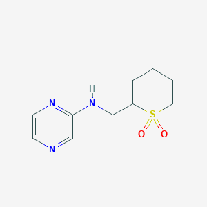 molecular formula C10H15N3O2S B6765310 N-[(1,1-dioxothian-2-yl)methyl]pyrazin-2-amine 