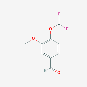 molecular formula C9H8F2O3 B067655 4-(Difluoromethoxy)-3-methoxybenzaldehyde CAS No. 162401-70-9
