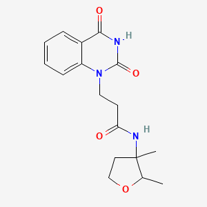 molecular formula C17H21N3O4 B6765537 N-(2,3-dimethyloxolan-3-yl)-3-(2,4-dioxoquinazolin-1-yl)propanamide 