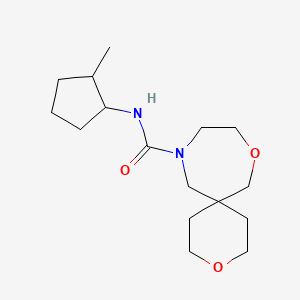 molecular formula C16H28N2O3 B6765545 N-(2-methylcyclopentyl)-3,8-dioxa-11-azaspiro[5.6]dodecane-11-carboxamide 