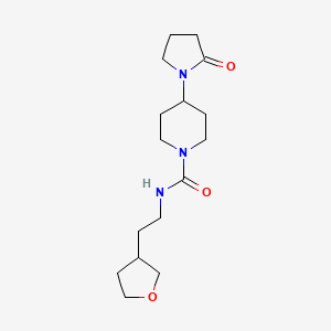 molecular formula C16H27N3O3 B6765601 N-[2-(oxolan-3-yl)ethyl]-4-(2-oxopyrrolidin-1-yl)piperidine-1-carboxamide 