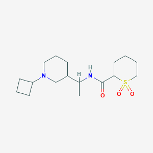 molecular formula C17H30N2O3S B6765604 N-[1-(1-cyclobutylpiperidin-3-yl)ethyl]-1,1-dioxothiane-2-carboxamide 