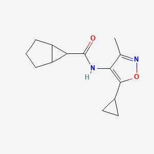 molecular formula C14H18N2O2 B6765647 N-(5-cyclopropyl-3-methyl-1,2-oxazol-4-yl)bicyclo[3.1.0]hexane-6-carboxamide 