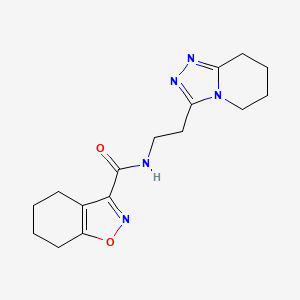 molecular formula C16H21N5O2 B6765659 N-[2-(5,6,7,8-tetrahydro-[1,2,4]triazolo[4,3-a]pyridin-3-yl)ethyl]-4,5,6,7-tetrahydro-1,2-benzoxazole-3-carboxamide 
