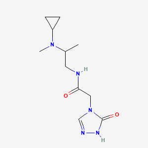 molecular formula C11H19N5O2 B6765692 N-[2-[cyclopropyl(methyl)amino]propyl]-2-(5-oxo-1H-1,2,4-triazol-4-yl)acetamide 