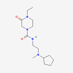 molecular formula C15H28N4O2 B6765718 N-[2-[cyclopentyl(methyl)amino]ethyl]-4-ethyl-3-oxopiperazine-1-carboxamide 