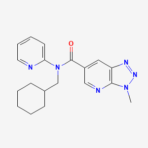 molecular formula C19H22N6O B6765745 N-(cyclohexylmethyl)-3-methyl-N-pyridin-2-yltriazolo[4,5-b]pyridine-6-carboxamide 