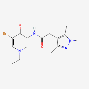 molecular formula C15H19BrN4O2 B6765768 N-(5-bromo-1-ethyl-4-oxopyridin-3-yl)-2-(1,3,5-trimethylpyrazol-4-yl)acetamide 