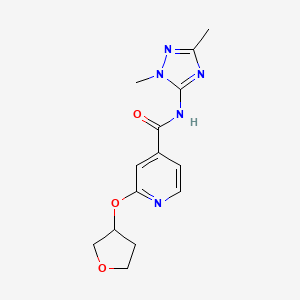 molecular formula C14H17N5O3 B6765802 N-(2,5-dimethyl-1,2,4-triazol-3-yl)-2-(oxolan-3-yloxy)pyridine-4-carboxamide 