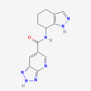 molecular formula C13H13N7O B6765832 N-(4,5,6,7-tetrahydro-1H-indazol-7-yl)-2H-triazolo[4,5-b]pyridine-6-carboxamide 