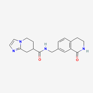 molecular formula C18H20N4O2 B6765863 N-[(1-oxo-3,4-dihydro-2H-isoquinolin-7-yl)methyl]-5,6,7,8-tetrahydroimidazo[1,2-a]pyridine-7-carboxamide 