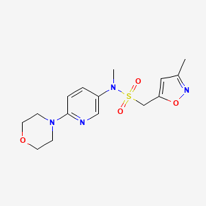 molecular formula C15H20N4O4S B6766022 N-methyl-1-(3-methyl-1,2-oxazol-5-yl)-N-(6-morpholin-4-ylpyridin-3-yl)methanesulfonamide 