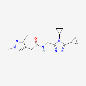 molecular formula C17H24N6O B6766060 N-[(4,5-dicyclopropyl-1,2,4-triazol-3-yl)methyl]-2-(1,3,5-trimethylpyrazol-4-yl)acetamide 