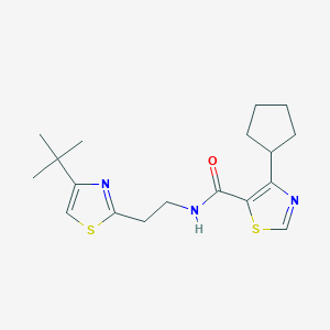 molecular formula C18H25N3OS2 B6766092 N-[2-(4-tert-butyl-1,3-thiazol-2-yl)ethyl]-4-cyclopentyl-1,3-thiazole-5-carboxamide 