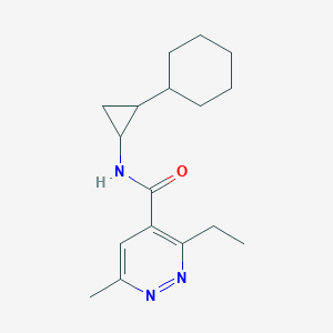 molecular formula C17H25N3O B6766118 N-(2-cyclohexylcyclopropyl)-3-ethyl-6-methylpyridazine-4-carboxamide 