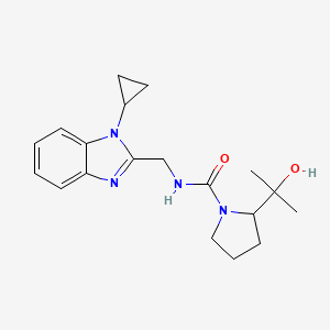 molecular formula C19H26N4O2 B6766265 N-[(1-cyclopropylbenzimidazol-2-yl)methyl]-2-(2-hydroxypropan-2-yl)pyrrolidine-1-carboxamide 