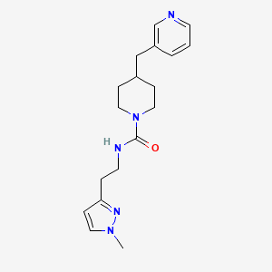 molecular formula C18H25N5O B6766382 N-[2-(1-methylpyrazol-3-yl)ethyl]-4-(pyridin-3-ylmethyl)piperidine-1-carboxamide 