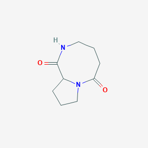 molecular formula C9H14N2O2 B067666 decahydropyrrolo[1,2-a][1,4]diazocine-1,6-dione CAS No. 185757-17-9