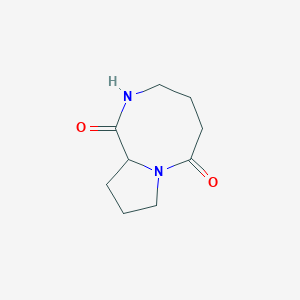 molecular formula C9H14N2O2 B067666 Octahydropyrrolo[1,2-a][1,4]diazocine-1,6-dione CAS No. 185757-17-9