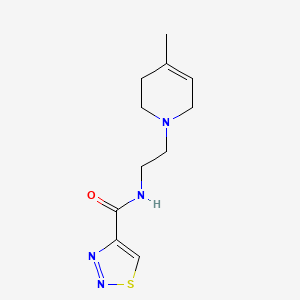 molecular formula C11H16N4OS B6766736 N-[2-(4-methyl-3,6-dihydro-2H-pyridin-1-yl)ethyl]thiadiazole-4-carboxamide 