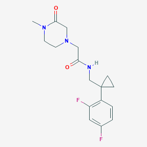 molecular formula C17H21F2N3O2 B6766817 N-[[1-(2,4-difluorophenyl)cyclopropyl]methyl]-2-(4-methyl-3-oxopiperazin-1-yl)acetamide 