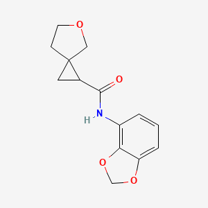 molecular formula C14H15NO4 B6766868 N-(1,3-benzodioxol-4-yl)-5-oxaspiro[2.4]heptane-2-carboxamide 