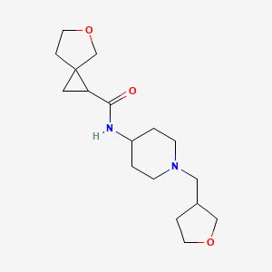 molecular formula C17H28N2O3 B6766896 N-[1-(oxolan-3-ylmethyl)piperidin-4-yl]-5-oxaspiro[2.4]heptane-2-carboxamide 