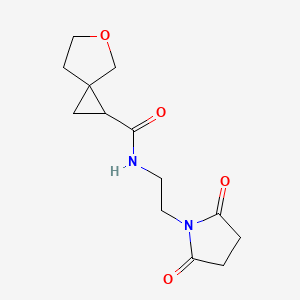 molecular formula C13H18N2O4 B6766923 N-[2-(2,5-dioxopyrrolidin-1-yl)ethyl]-5-oxaspiro[2.4]heptane-2-carboxamide 