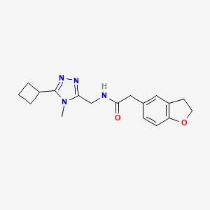 molecular formula C18H22N4O2 B6766938 N-[(5-cyclobutyl-4-methyl-1,2,4-triazol-3-yl)methyl]-2-(2,3-dihydro-1-benzofuran-5-yl)acetamide 