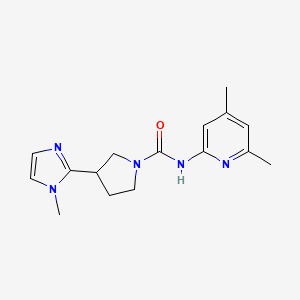 molecular formula C16H21N5O B6767086 N-(4,6-dimethylpyridin-2-yl)-3-(1-methylimidazol-2-yl)pyrrolidine-1-carboxamide 