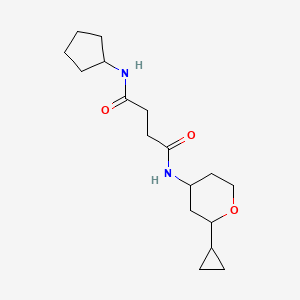 molecular formula C17H28N2O3 B6767100 N-cyclopentyl-N'-(2-cyclopropyloxan-4-yl)butanediamide 