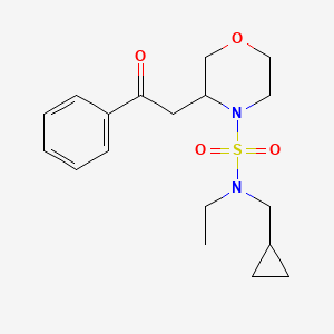 molecular formula C18H26N2O4S B6767144 N-(cyclopropylmethyl)-N-ethyl-3-phenacylmorpholine-4-sulfonamide 
