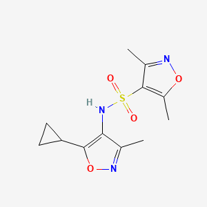 molecular formula C12H15N3O4S B6767173 N-(5-cyclopropyl-3-methyl-1,2-oxazol-4-yl)-3,5-dimethyl-1,2-oxazole-4-sulfonamide 