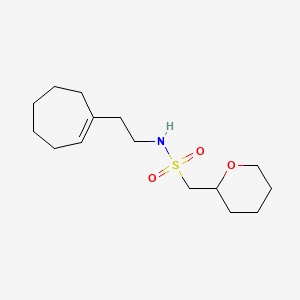 molecular formula C15H27NO3S B6767202 N-[2-(cyclohepten-1-yl)ethyl]-1-(oxan-2-yl)methanesulfonamide 