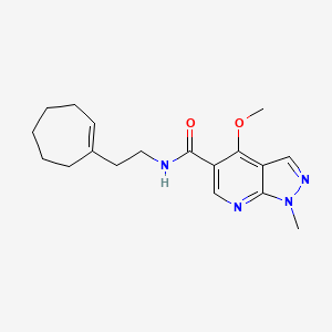molecular formula C18H24N4O2 B6767211 N-[2-(cyclohepten-1-yl)ethyl]-4-methoxy-1-methylpyrazolo[3,4-b]pyridine-5-carboxamide 