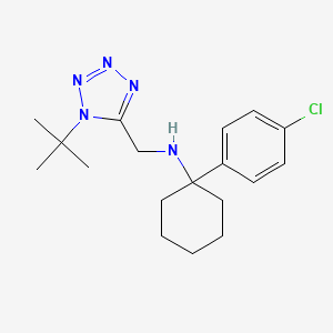 molecular formula C18H26ClN5 B6767232 N-[(1-tert-butyltetrazol-5-yl)methyl]-1-(4-chlorophenyl)cyclohexan-1-amine 