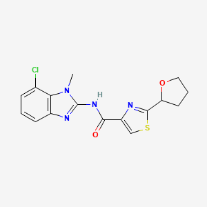 molecular formula C16H15ClN4O2S B6767269 N-(7-chloro-1-methylbenzimidazol-2-yl)-2-(oxolan-2-yl)-1,3-thiazole-4-carboxamide 