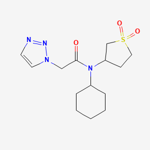 molecular formula C14H22N4O3S B6767290 N-cyclohexyl-N-(1,1-dioxothiolan-3-yl)-2-(triazol-1-yl)acetamide 