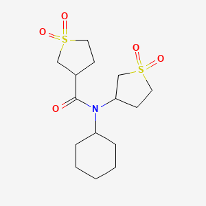 molecular formula C15H25NO5S2 B6767298 N-cyclohexyl-N-(1,1-dioxothiolan-3-yl)-1,1-dioxothiolane-3-carboxamide 