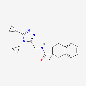 molecular formula C21H26N4O B6767362 N-[(4,5-dicyclopropyl-1,2,4-triazol-3-yl)methyl]-2-methyl-3,4-dihydro-1H-naphthalene-2-carboxamide 