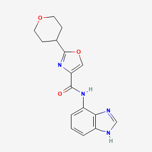 molecular formula C16H16N4O3 B6767609 N-(1H-benzimidazol-4-yl)-2-(oxan-4-yl)-1,3-oxazole-4-carboxamide 