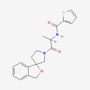 molecular formula C19H20N2O3S B6767732 N-(1-oxo-1-spiro[1H-2-benzofuran-3,3'-pyrrolidine]-1'-ylpropan-2-yl)thiophene-2-carboxamide 