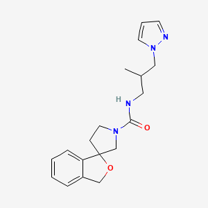 molecular formula C19H24N4O2 B6767755 N-(2-methyl-3-pyrazol-1-ylpropyl)spiro[1H-2-benzofuran-3,3'-pyrrolidine]-1'-carboxamide 