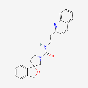 molecular formula C23H23N3O2 B6767765 N-(2-quinolin-2-ylethyl)spiro[1H-2-benzofuran-3,3'-pyrrolidine]-1'-carboxamide 