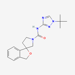 molecular formula C18H23N5O2 B6767856 N-(1-tert-butyl-1,2,4-triazol-3-yl)spiro[1H-2-benzofuran-3,3'-pyrrolidine]-1'-carboxamide 