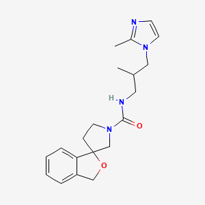 molecular formula C20H26N4O2 B6767893 N-[2-methyl-3-(2-methylimidazol-1-yl)propyl]spiro[1H-2-benzofuran-3,3'-pyrrolidine]-1'-carboxamide 