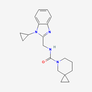 molecular formula C19H24N4O B6767905 N-[(1-cyclopropylbenzimidazol-2-yl)methyl]-5-azaspiro[2.5]octane-5-carboxamide 