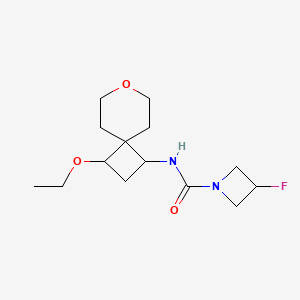 molecular formula C14H23FN2O3 B6767906 N-(3-ethoxy-7-oxaspiro[3.5]nonan-1-yl)-3-fluoroazetidine-1-carboxamide 