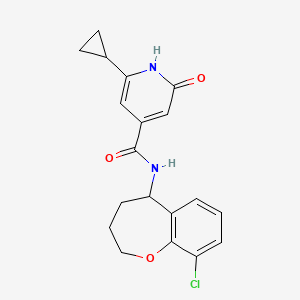 molecular formula C19H19ClN2O3 B6767992 N-(9-chloro-2,3,4,5-tetrahydro-1-benzoxepin-5-yl)-2-cyclopropyl-6-oxo-1H-pyridine-4-carboxamide 