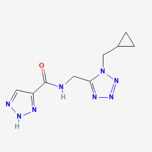 molecular formula C9H12N8O B6768063 N-[[1-(cyclopropylmethyl)tetrazol-5-yl]methyl]-2H-triazole-4-carboxamide 